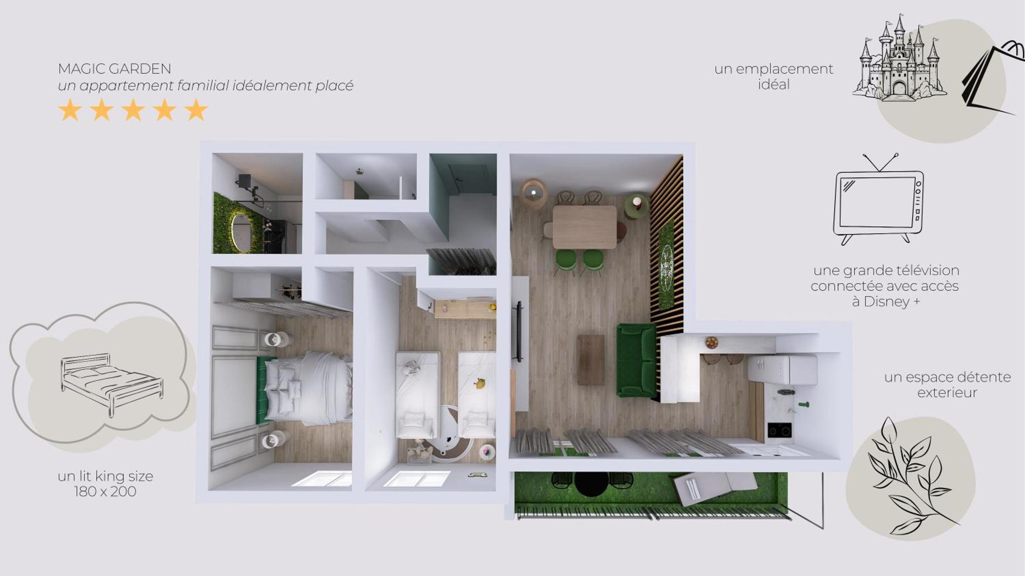 Magic Garden 6 Personnes Parking Prive A 20M Du Rer Apartment Сери Екстериор снимка